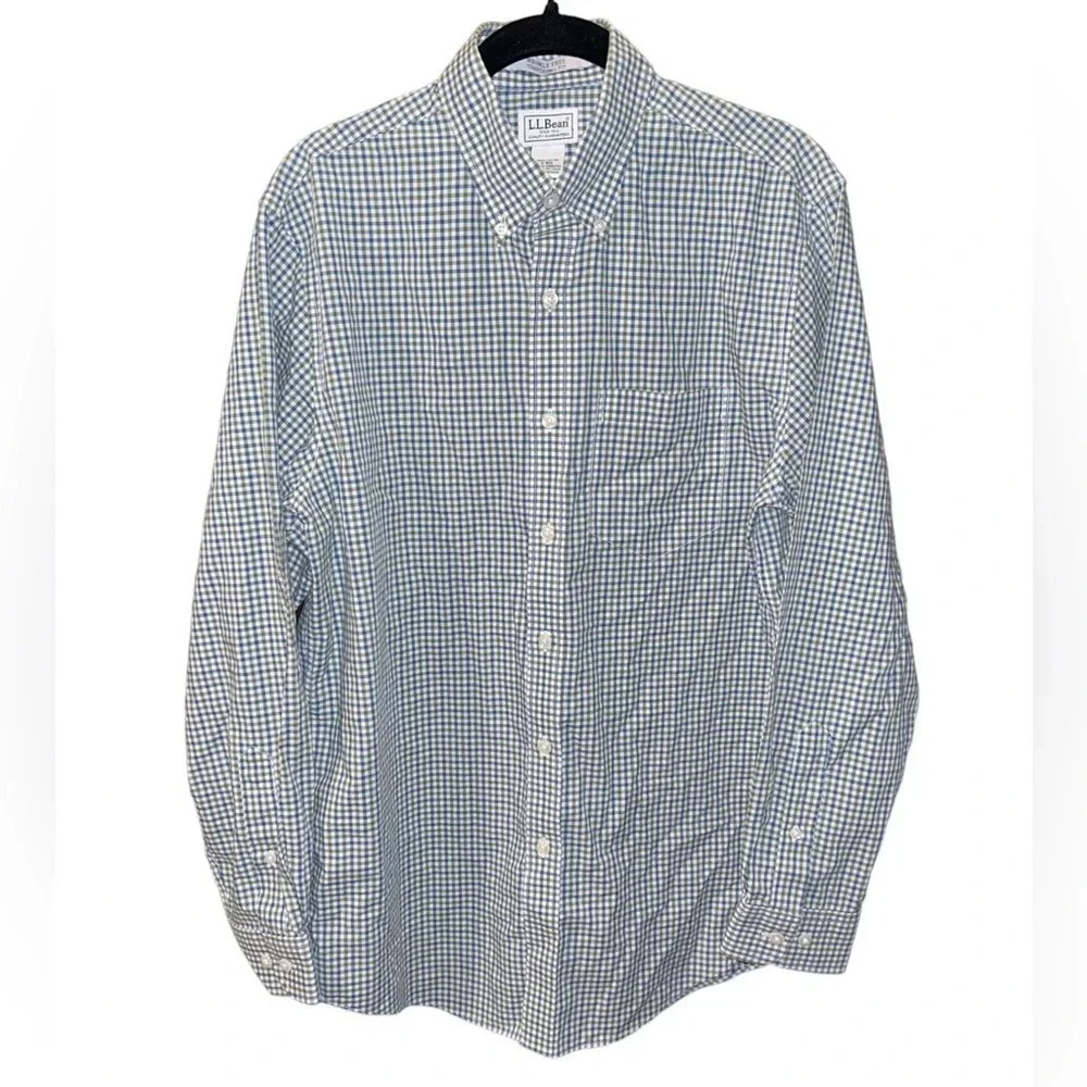 L.L. Bean Plaid Wrinkle Free Traditional Fit Button Down Cotton Shirt Small